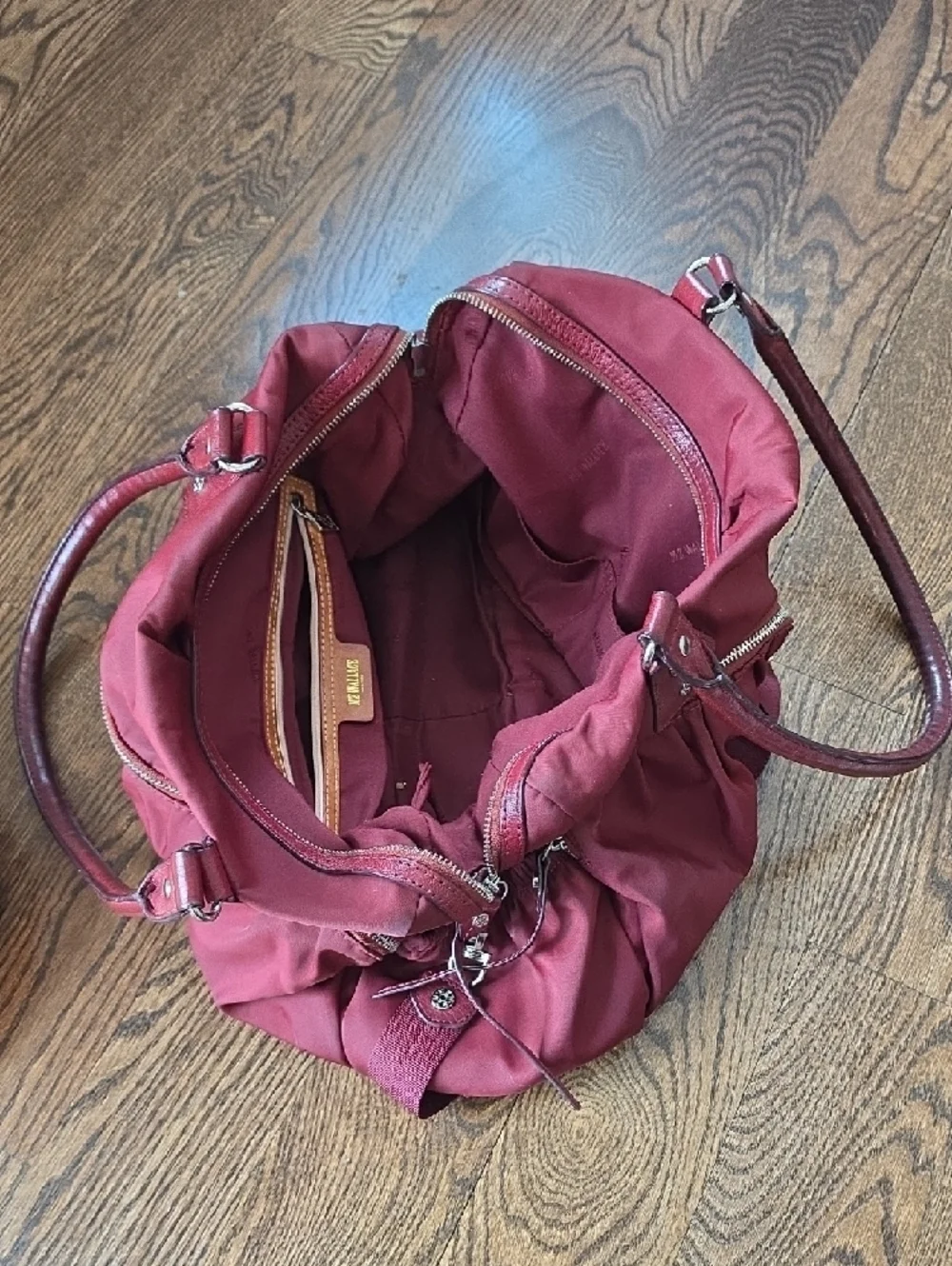 MZ Wallace Bedford Burgundy Nylon Tote with Multiple Pockets